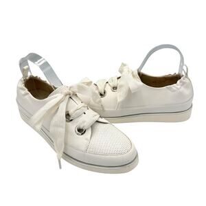 VANELi NWOB NARROW Quion White Soft Leather Perforated Lace Up Sneakers